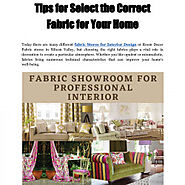 Tips for Select the correct fabric for your Home