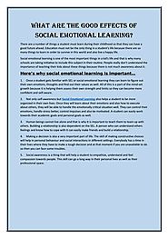 What are The Good Effects of Social Emotional Learning? by Good Character - Issuu