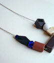 Eco friendly necklace.Geometric necklace.Beaded necklace.Wood, glass and ceramic beads.Ready to ship. / ave21.com