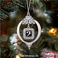 Bass Clef Square Charm Christmas / Holiday Ornament