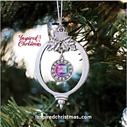 Thyroid Cancer Awareness Circle Charm Christmas/Holiday Ornament