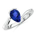 Pear Tanzanite Solitaire Ring