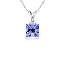 Square Tanzanite and Diamond Designer V-Bale Pendant | Angara.com