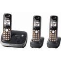 Panasonic KX-TG6513B DECT 6.0 PLUS Expandable Cordless Phone System, Black, 3 Handsets