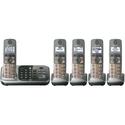 Panasonic KX-TG7745S DECT 6.0 Link-to-Cell via Bluetooth Cordless Phone with Answering System, Silver, 5 Handsets