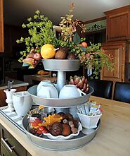 Galvanized 3 Tiered Serving Stands In A Farmhouse Style - Decorating Ideas And Accessories For The Home - Creative Id...