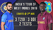 India Tour of West Indies 2019 Sechdule | Squads | IND vs WI - ODIs, T20I