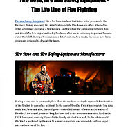 Fire Hose, Fire and Safety Equipment - The Life Line of Fire Fighting