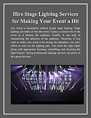 Hire Stage Lighting Services for Making Your Event a Hit
