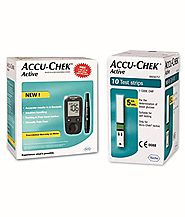 Accu-Chek Active Blood Glucose Meter Kit, Vial of 10 strips free (Multicolor) - Surgicals53