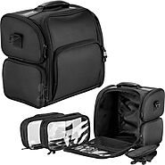 VP012 - Black Soft-Sided Travel Makeup Case w/Clear Bags - Online