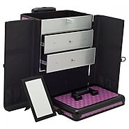 E6306 - Interchangeable Professional Rolling Aluminum Cosmetic Makeup Case French Door Opening with Large Drawers Online