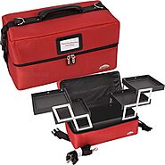 C3011 - Red Nylon 2-Tiers Accordion Trays Soft-Sided Pro Makeup Case Online