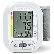 Balance Wrist Blood Pressure Monitor, Ultra Portable High Accuracy Readings with Easy-to-Read LCD, Two User Support a...