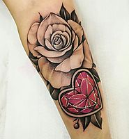 Gyémánt és rózsa tetoválás
