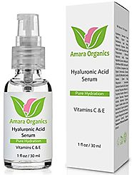 Amara Organics Hyaluronic Acid Serum for Skin with Vitamin C & E, 1 fl. oz.