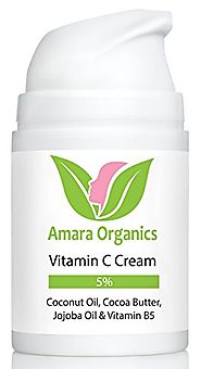 Amara Organics Vitamin C Cream for Face with Coconut Oil, Cocoa Butter & Jojoba Oil, 1.7 fl. oz.