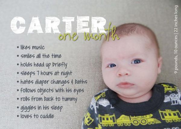 one month milestones