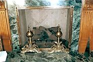 Custom Solid Brass Screen and Andirons
