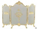 3 Fold Solid Cast Brass Screen for Fireplace