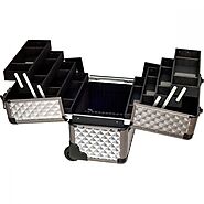 C6033 - 4-Tiers Easy-Slide Accordion Trays Professional Rolling Makeup Case with Dividers Online