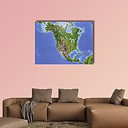 North And Central America Multi Panel Canvas Wall Art - Tiaracle