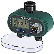 Gideon Electronic Dual-valve Hose Irrigation Water Timer Sprinkler System – Simple Hose Connection with Easy to Use D...