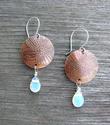 Etched Copper Disc Earrings