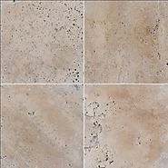 Tuscany Walnut 6x6 Tumbled Travertine Paver - Tilesbay.com