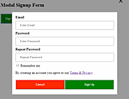 How to create a responsive Modal Sign-Up form for a Website?