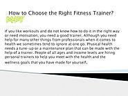 How to Choose the Right Fitness Trainer?