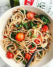 Cherry Tomato, Spinach & Basil Spaghetti