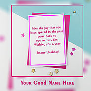 Write Name On Birthday Greetings Card Images