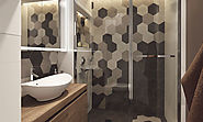 Black Hexagon Tile Bathroom - Original Mission Tile