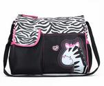 Trendy Boutique Black & White Zebra Striped Pink Zebra Diaper Bag