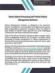 Smart Claims Processing With Online Claims Management Software | Datagenix