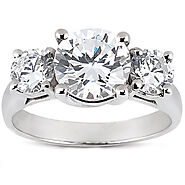 3 Stone Engagement Ring Style #418 | The Diamond Vault