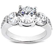 Three-Stone Diamond Engagement Rings - Style #12064