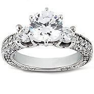 Three-Stone Diamond Engagement Rings - Style #12518