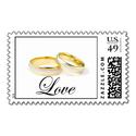 Two Gold Wedding Bands Postage