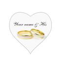 Just For You Two Rings Wedding Heart Sticker