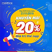 Mobifone khuyến mãi tặng 20% giá trị thẻ nạp ngày 27/11/2019