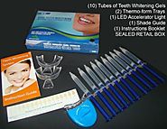 Cool Teeth Whitening (TM) 44% Carbamide Peroxide (10) Syringes of Teeth Whitening Gel - (1) LED Accelerator Light - (...