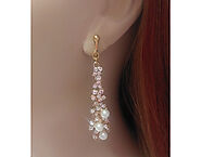 Clip On Earrings - Gold Clip On Earrings with Faux Pearls & Crystals by Dazzlers