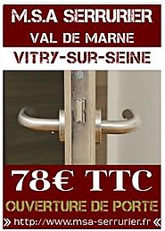 Serrurier Vitry Sur Seine - Dépannage 94 - 78€ TTC