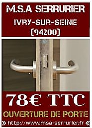 Serrurier Ivry Sur Seine - Dépannage 7J/7 - 78€ TTC