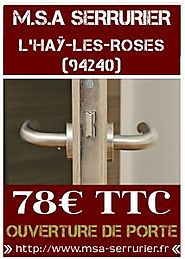 Serrurier L'Hay Les Roses - Serrurier 94240 - 39€/H