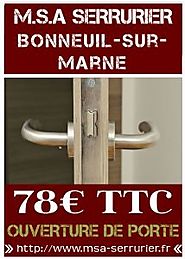 Serrurier Bonneuil Sur Marne - Intervention Jour & Nuit - Déplacement 39€