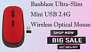 fashionothon Baoblaze Ultra-Slim Mini USB 2.4G Wireless Optical Mouse