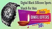 fashionothon Digital Black Sillicone Sports Watch For Men